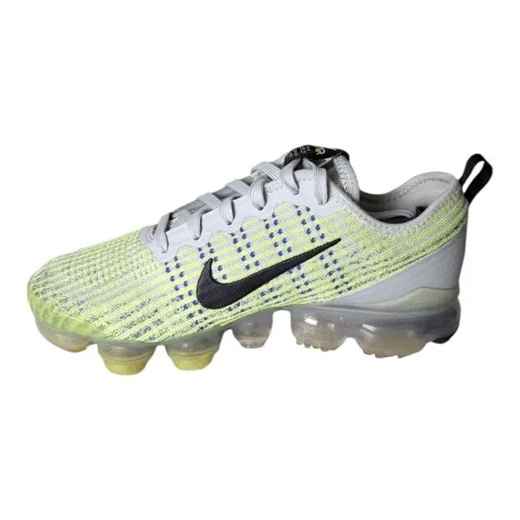NIKE Air VaporMax Flyknit 3 &quot;Light Silver Volt' Running Shoes Size W7/Y5.5Y