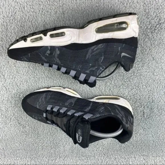 NIKE AIR MAX 95 Premium PRM Tape Shoes Mens 7.5 Camo Black Running Sneaker Laces