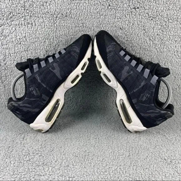 NIKE AIR MAX 95 Premium PRM Tape Shoes Mens 7.5 Camo Black Running Sneaker Laces