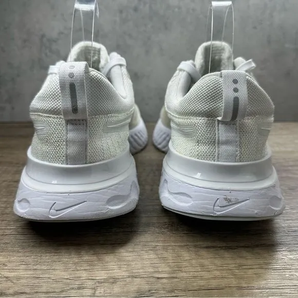 Nike~Mens React Infinity Run Flyknit 2~ White Running Shoes~Size 9