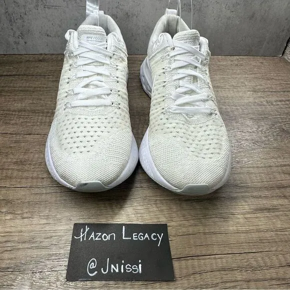 Nike~Mens React Infinity Run Flyknit 2~ White Running Shoes~Size 9
