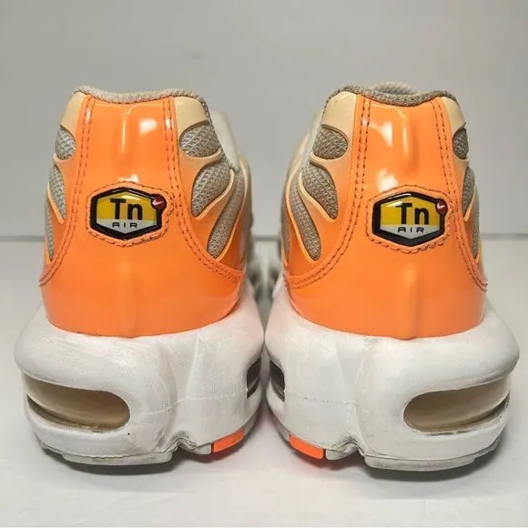 Nike Womens Air Max Plus Tn Running Shoes in White Atomic Orange 10