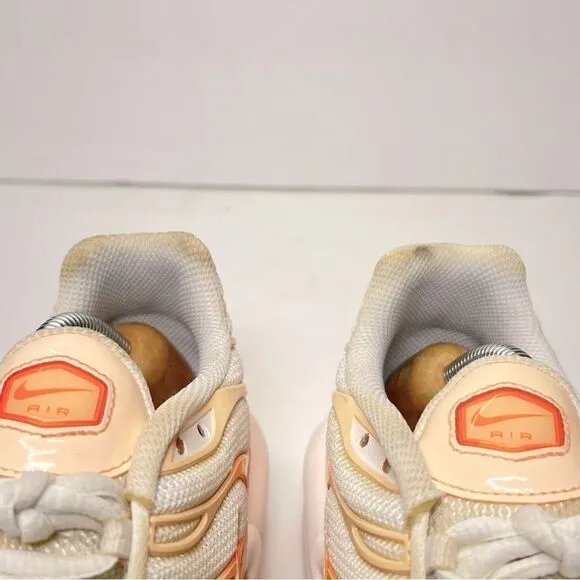 Nike Womens Air Max Plus Tn Running Shoes in White Atomic Orange 10
