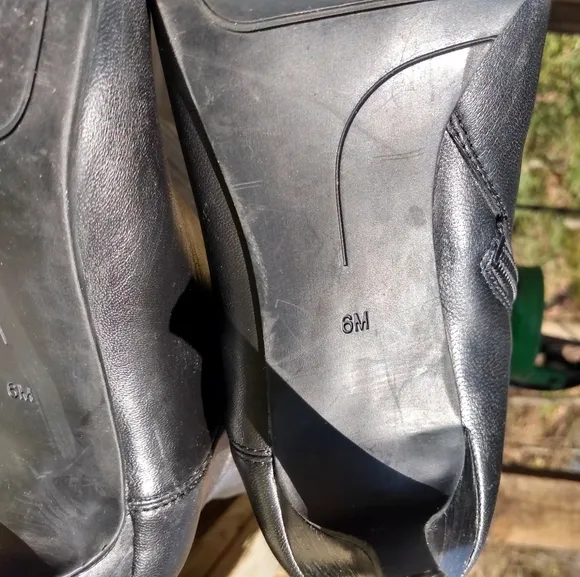 Nine West, Barely Worn Heeled Calfskin Leather Tall Dress Boots