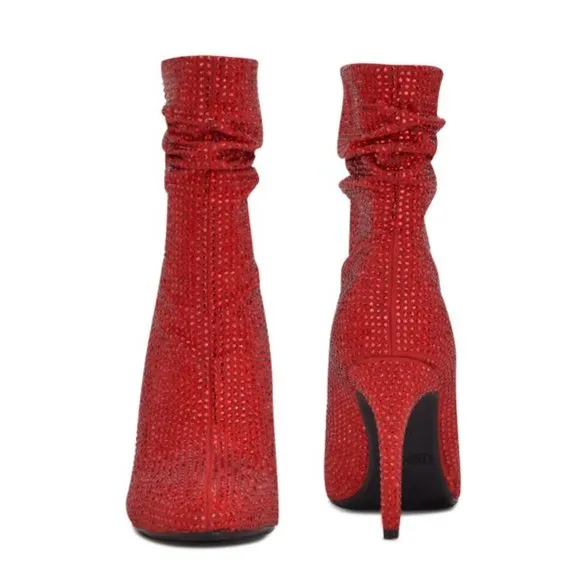 Nine West Red Dazzle Dress Booties