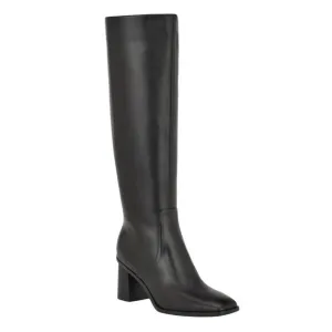 Nine West Women's Dortha Square Toe Block Heel Dress Boots Black Size 6