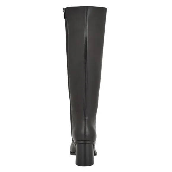 Nine West Women's Dortha Square Toe Block Heel Dress Boots Black Size 6
