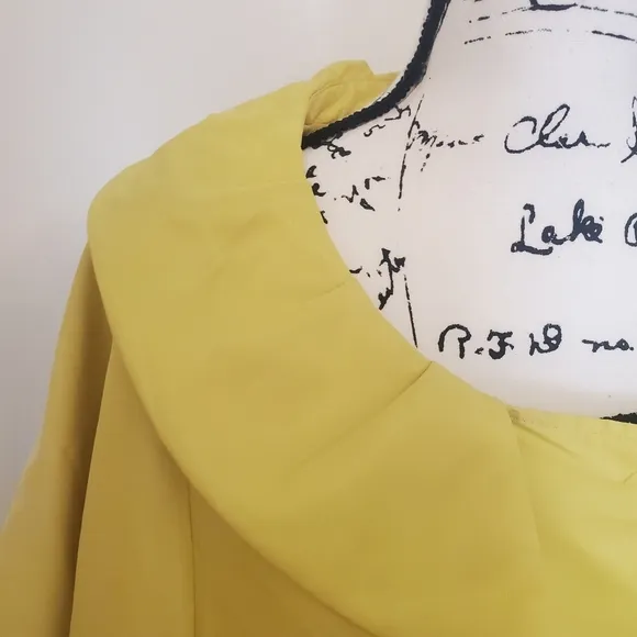 Nine West | Yellow Mod A-Line MCM Retro Inspired 3/4 Sleeve Pea Coat - Size: L