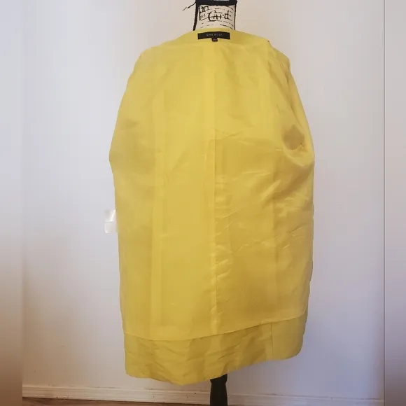 Nine West | Yellow Mod A-Line MCM Retro Inspired 3/4 Sleeve Pea Coat - Size: L