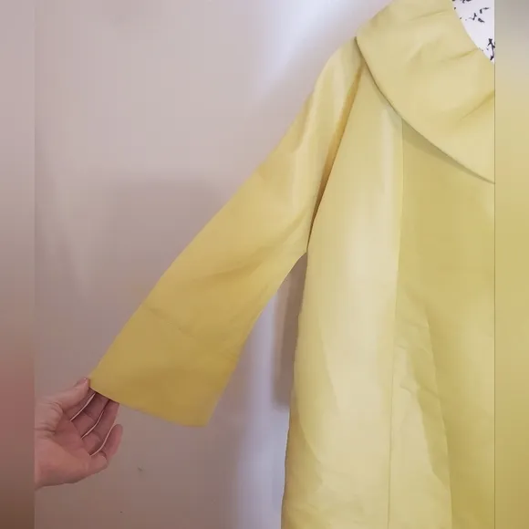 Nine West | Yellow Mod A-Line MCM Retro Inspired 3/4 Sleeve Pea Coat - Size: L