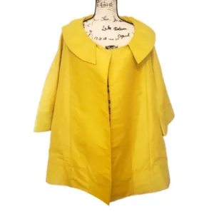 Nine West | Yellow Mod A-Line MCM Retro Inspired 3/4 Sleeve Pea Coat - Size: L