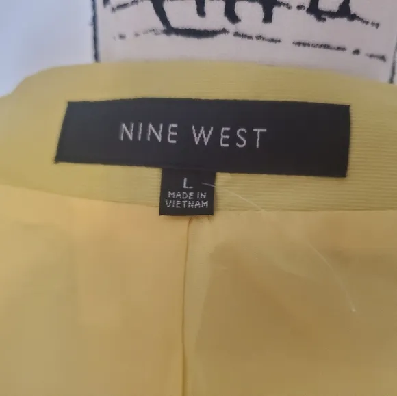 Nine West | Yellow Mod A-Line MCM Retro Inspired 3/4 Sleeve Pea Coat - Size: L