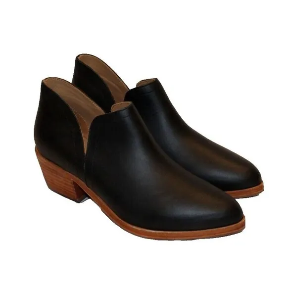 NISOLO Mia Ankle Boots Boots Black Leather Size 6.5 NIB $228