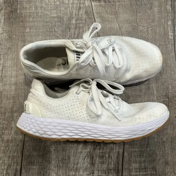 No Bull Ripstop Runner Running Shoes Men's 6 Women's 7.5 White Gum NoBull