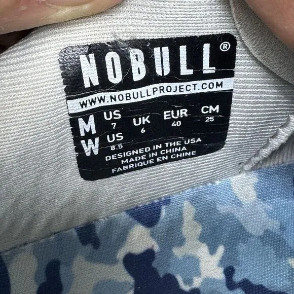 Nobull Blue Camo Outwork Trainer Shoes Men’s Size 7 Women’s 8.5 SuperFabric EUC