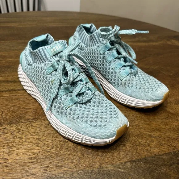 Nobull Knit Runner Running Shoes Sneakers Bright Blue Women's 8 Gum Sole