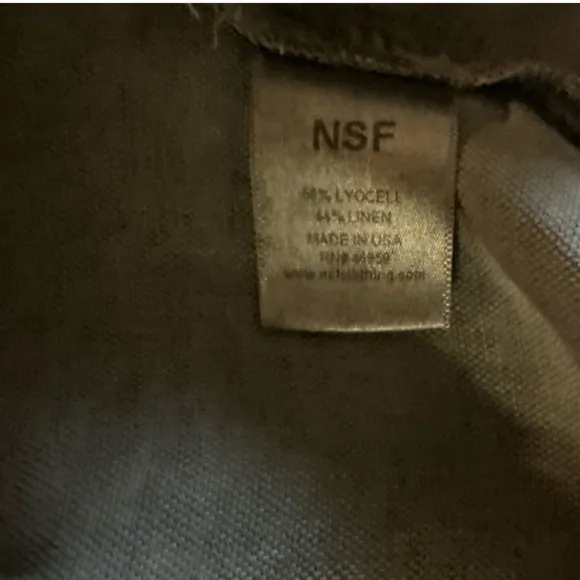 NSF Charcoal Gray Denim Belted Raw Hem Collared Shirt Dress – Size Medium