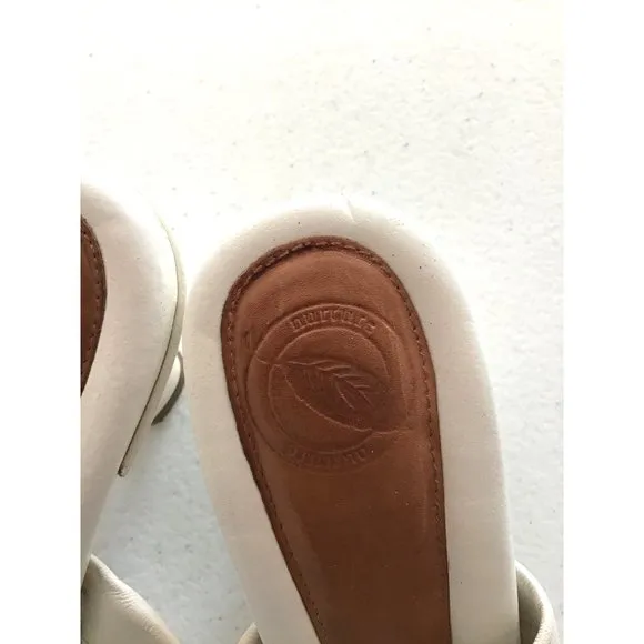 NURCARE- WOMENS WHITE SLIP-ON HEEL SANDALS SIZE 7