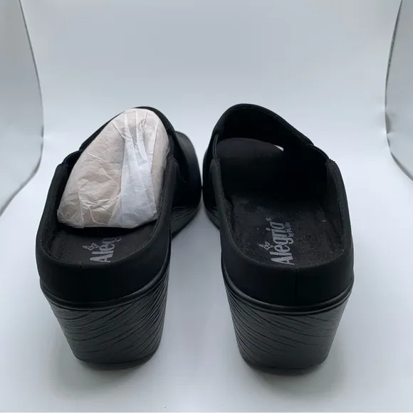 NWB Alegria Shilaine Women's Sandals size 40 US 9.5-10 black slip on wedge 1299
