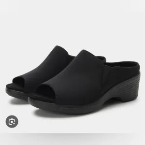 NWB Alegria Shilaine Women's Sandals size 40 US 9.5-10 black slip on wedge 1299