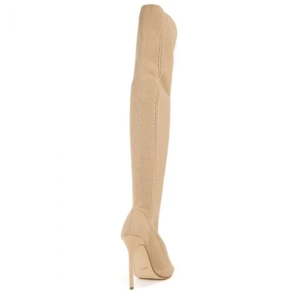 NWOB Cape Robbin Elnora-27 Nude Thigh High Boots Size 6.5