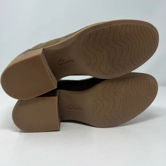 NWOT Clarks Ankle Booties Women's Size 10 Brown Suede Brown