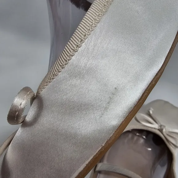 NWOT Dolce Vita Reilly Ballet Flat Satin Square Toe Buckle Ankle Strap White 7.5