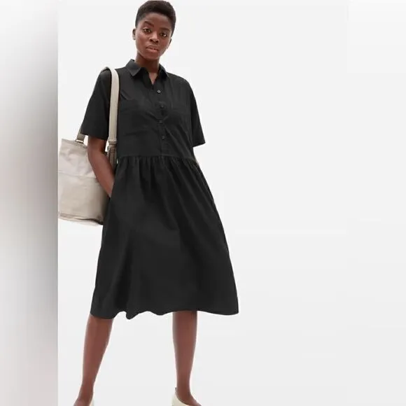 NWOT Everlane The Parklet Shirt Dress Black Size 00