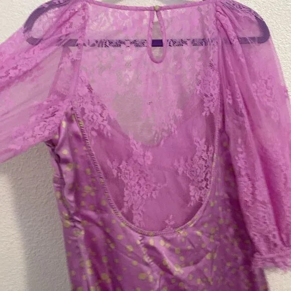 NWOT-Free People- ”About that” silky and lace mini dress-Size Medium