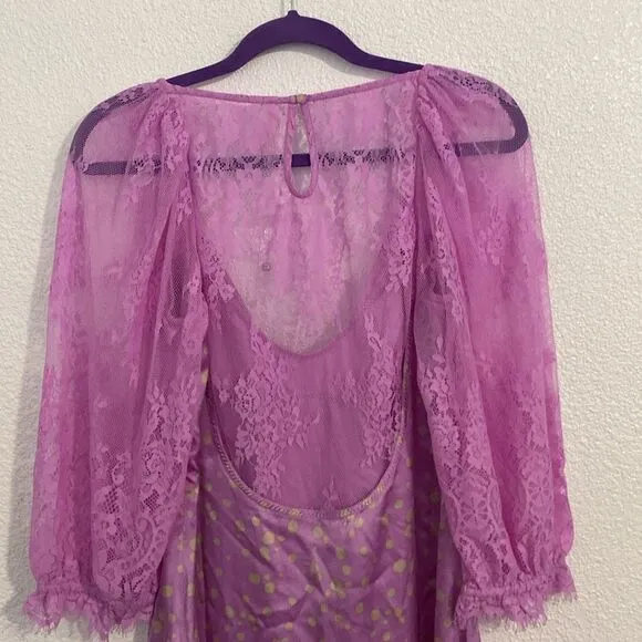 NWOT-Free People- ”About that” silky and lace mini dress-Size Medium