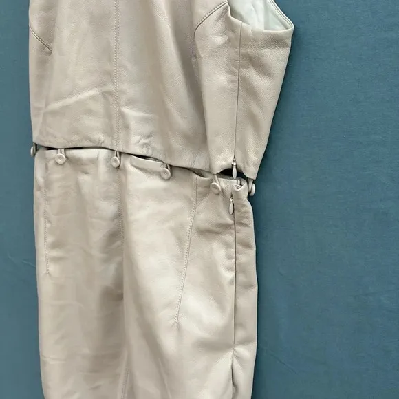 NWOT NANUSHKA Layan Vegan White Leather Mini Dress Women Ivory Button Waist XS