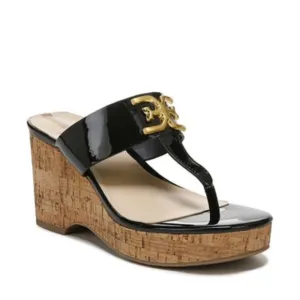 NWOT Sam Edelman Yardlie Black Wedge Sandals