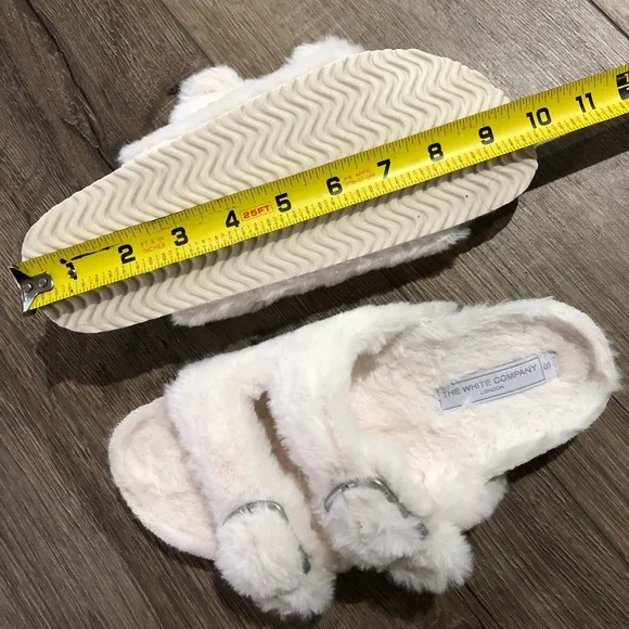 NWOT! - The White Company London - Faux Fur Buckle Cork Sandals