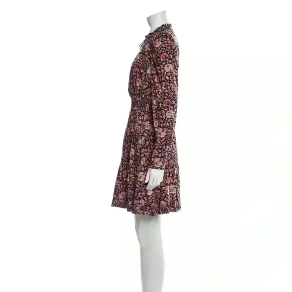 NWOT Ulla Johnson Navy Blue Liv Knee Length Dress in Midnight Floral Size 2