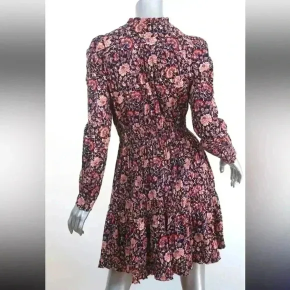 NWOT Ulla Johnson Navy Blue Liv Knee Length Dress in Midnight Floral Size 2