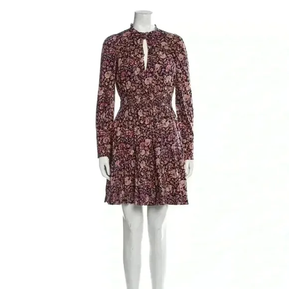 NWOT Ulla Johnson Navy Blue Liv Knee Length Dress in Midnight Floral Size 2