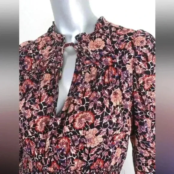 NWOT Ulla Johnson Navy Blue Liv Knee Length Dress in Midnight Floral Size 2