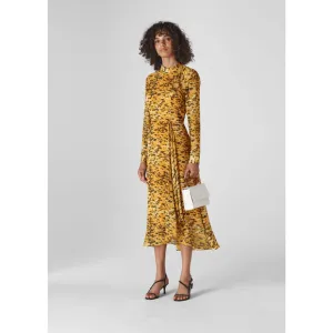 NWOT Whistles INES IKAT ANIMAL DRESS in Yellow Multi Women's Size 0