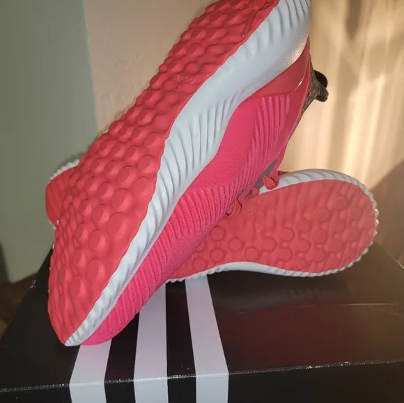 NWT Adidas Alphabounce J Running Shoes Bright Pink w/Cheetah Print in Black/Gray