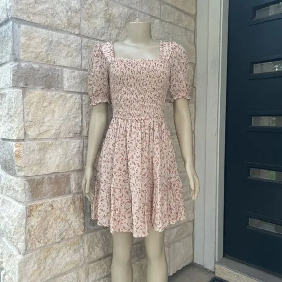 NWT‎ Altar'd State Floral Design Smocked Mini Dress Medium
