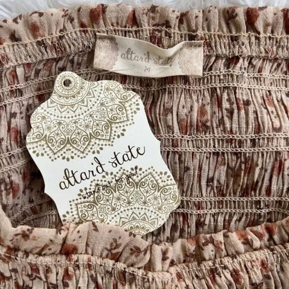 NWT‎ Altar'd State Floral Design Smocked Mini Dress Medium