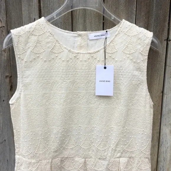 NWT Anine Bing Embroidered Sleeveless Mini Dress S