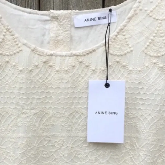 NWT Anine Bing Embroidered Sleeveless Mini Dress S