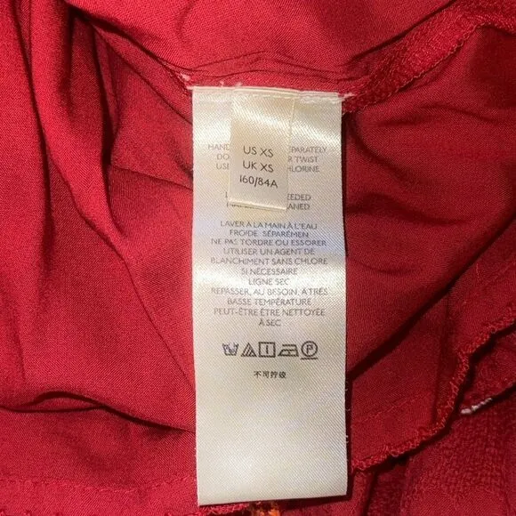 NWT Anthropologie Embroidered Tunic Mini Dress Red Motif XS