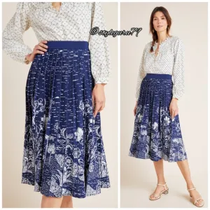 NWT, Anthropologie, Haven Pleated Knit Midi Skirt