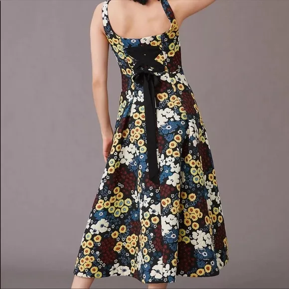 NWT! Anthropologie Maeve Marigold Floral Midi Dress