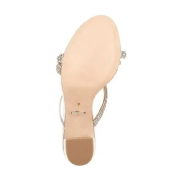 NWT BADGLEY MISCHKA Womens Silver Zoraya Slip On Leather Slide Sandals 10