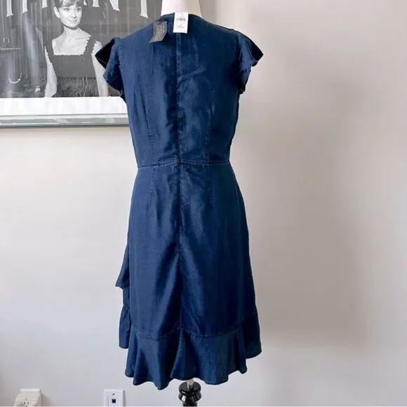 NWT Banana Republic Tencel™ Flutter-Sleeve Mini Dress in Tall