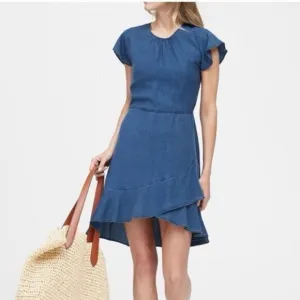NWT Banana Republic Tencel™ Flutter-Sleeve Mini Dress in Tall