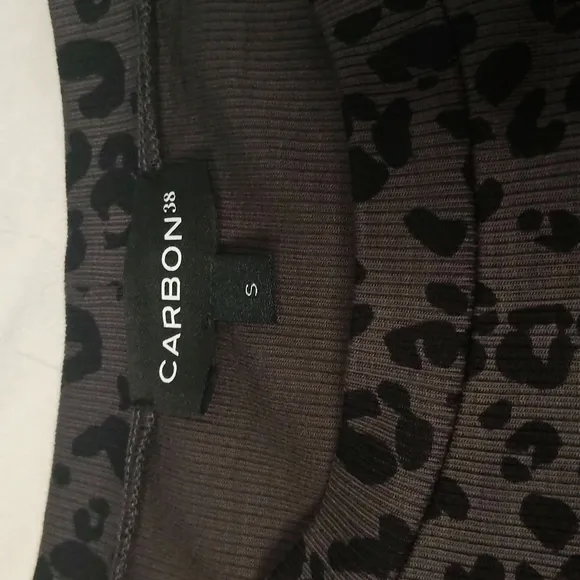 NWT~ CARBON38 Leopard Print Ribbed Dress